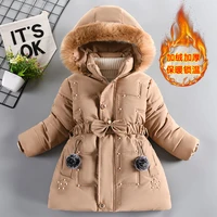 girls kids down coat jacket overcoat cotton 2022 pearl plus thicken winter sports teenager childrens clothing