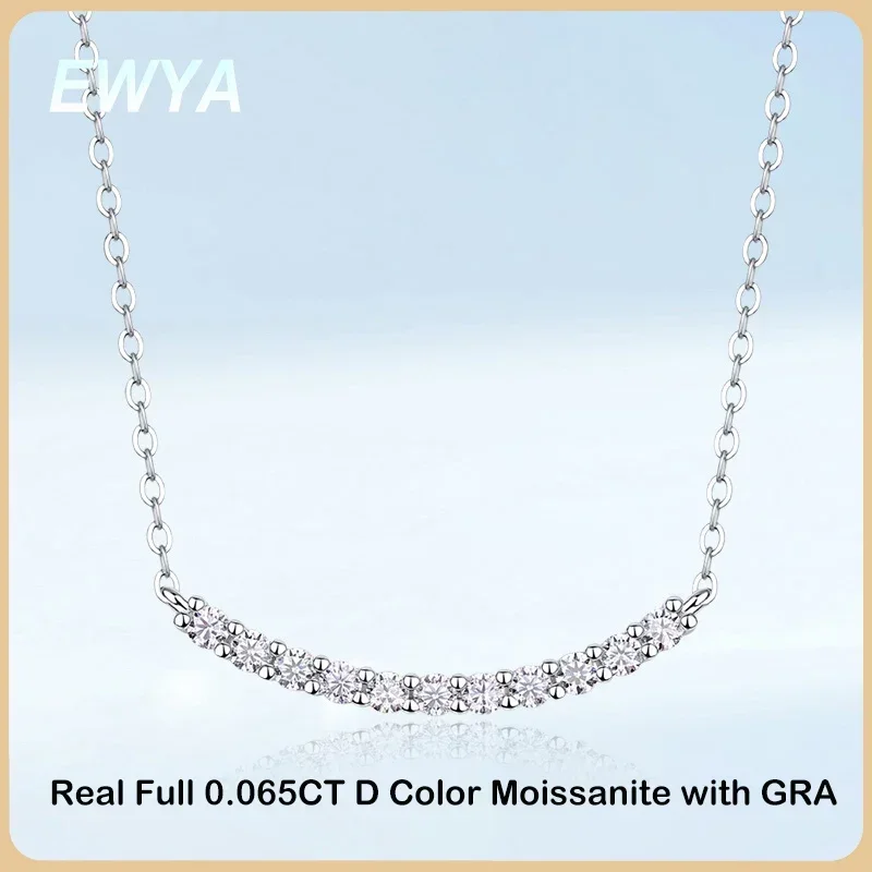 Ожерелье женское с кулоном в виде муассанита серебро пробы