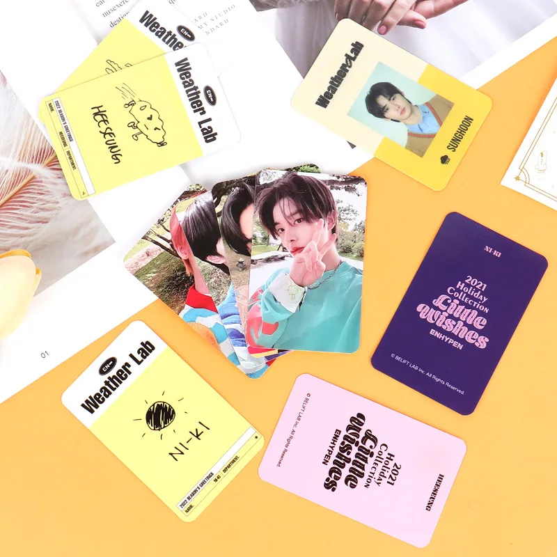 

7pcs/set Kpop ENHYPEN 2022 SEASON'S GREETINGS LITTLE WISHES ID Photo Photocards Postcard Lomo Card for Fans Gift