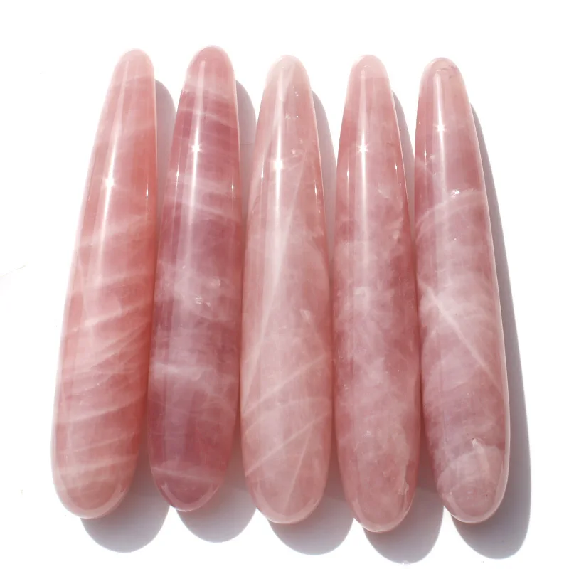 

1 / 2 / 3 / 4 Pcs 17-18 CM Good Quality Natural Rose Crystal Thin Massage Wand