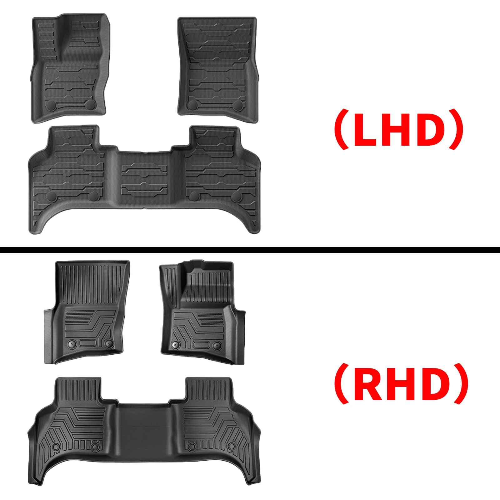 Фото Для Land Rover Defender 110 2020-2026 (только 4 двери, 5 мест) LHD RHD Экологичные коврики для пола и багажника из TPE, нескользящие, пылезащитные №2
