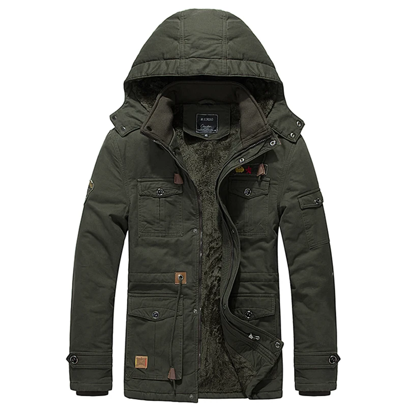 Winter Jacket Men Thicken Fleece Washed Cotton Military Parkas Coat Brand High Quality Casual Fashion Men Jacket L-5XL
