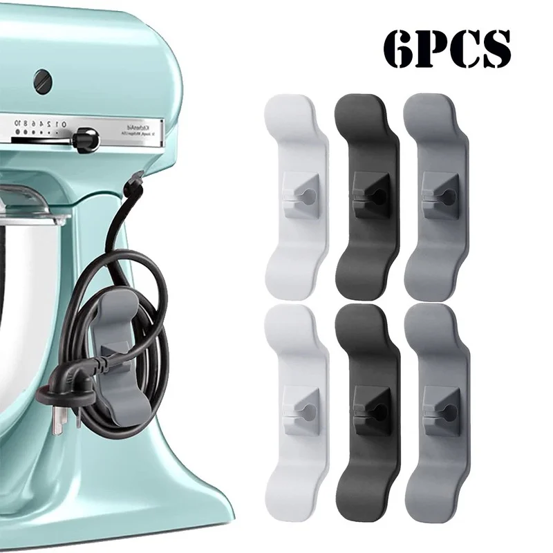 

3/6pcs Cord Wrapper Organizer Clips Holder Wire Hider Cable Winder Management Wrap For kitchen storage Appliance Stand Mixers