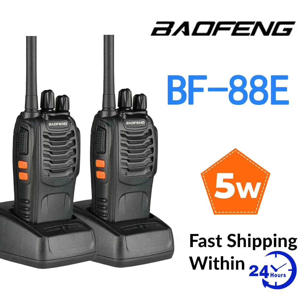 

Baofeng BF-88E 1500mAh Walkie Talkie Radio Handheld Two Way Radio 2pcs/pack with Charger Earpiece PMR446MHz