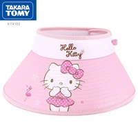 takara tomy 2022 new hello kitty girls outdoor seaside sunscreen big brim sun hat children empty top cute sweet princess hat