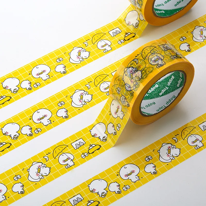 

4.8CM 100M Cartoon Cute Adhesive Tape High Strength High Viscosity DIY Gift Packing Tape Decoration Carton Sealing Tape