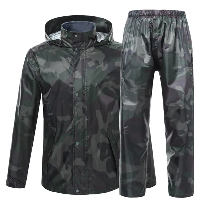 Men Motorcycle Camouflage Jacket Riding Raincoat Rain Suit & Pants Women The Trekking Climbing Scooter Bicycle Raincoat Clothing