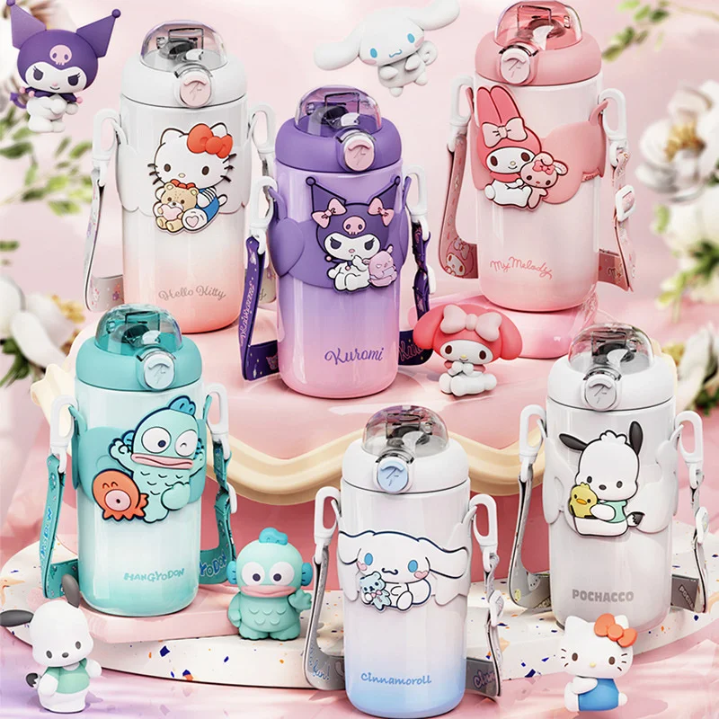 

Sanrio Kuromi 316 Insulated Straw Water Cup Coffee Cup Cute Large Capacity Cinnamoroll Pochacco Childrens Special Water Bottle