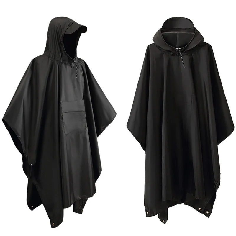 

3 In 1 Adult Outdoor Waterproof Raincoat Women Impermeable Poncho Men Hooded Motorcycle Rain Coat Camping Protective Rain Gear