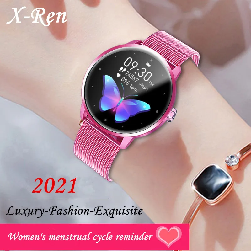 

Women's Luxury Smart Watch Menstrual Period Reminder Heart Rate Blood Pressure Monitoring Sports Bracelet Bluetooth Smartwatch