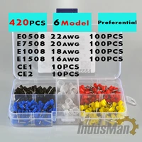 420pcs wire ferrules kit 22awg 16awg bootlace ferrules crimp terminal with close end cap