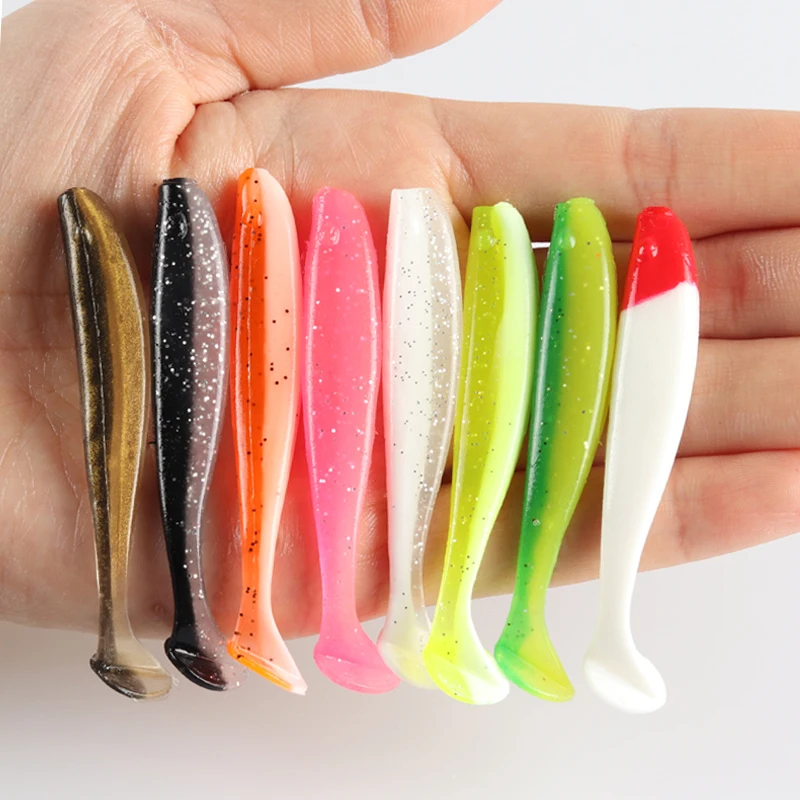 

50pcs/Lot Soft Lures Silicone Bait 5.5cm 7cm 9cm 12cm Goods For Fishing Sea Fishing Pva Swimbait Wobblers Artificial Tackle