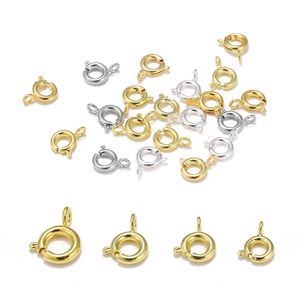 

5 шт., не линяет, 18 К, Золотое пружинное кольцо, застежка с открытым кольцом, ювелирные изделия, застежки, соединители для цепочки, ожерелья, браслета, ювелирных изделий