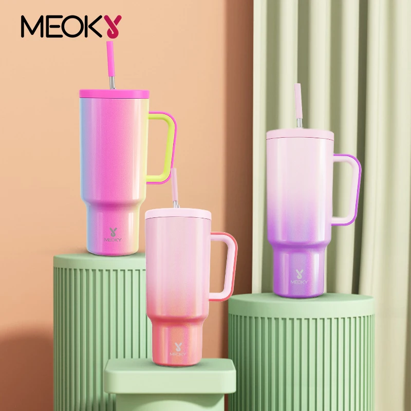 40 унций чашка Meoky большая емкость вакуумный стакан с крышкой нержавеющая сталь