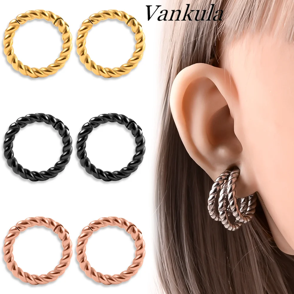 

Vankula 3pcs/lots Stainless Steel Hemp Flower Magnet Ear Weight Gauges Body Jewelry Earring Piercing Expanders Stretchers
