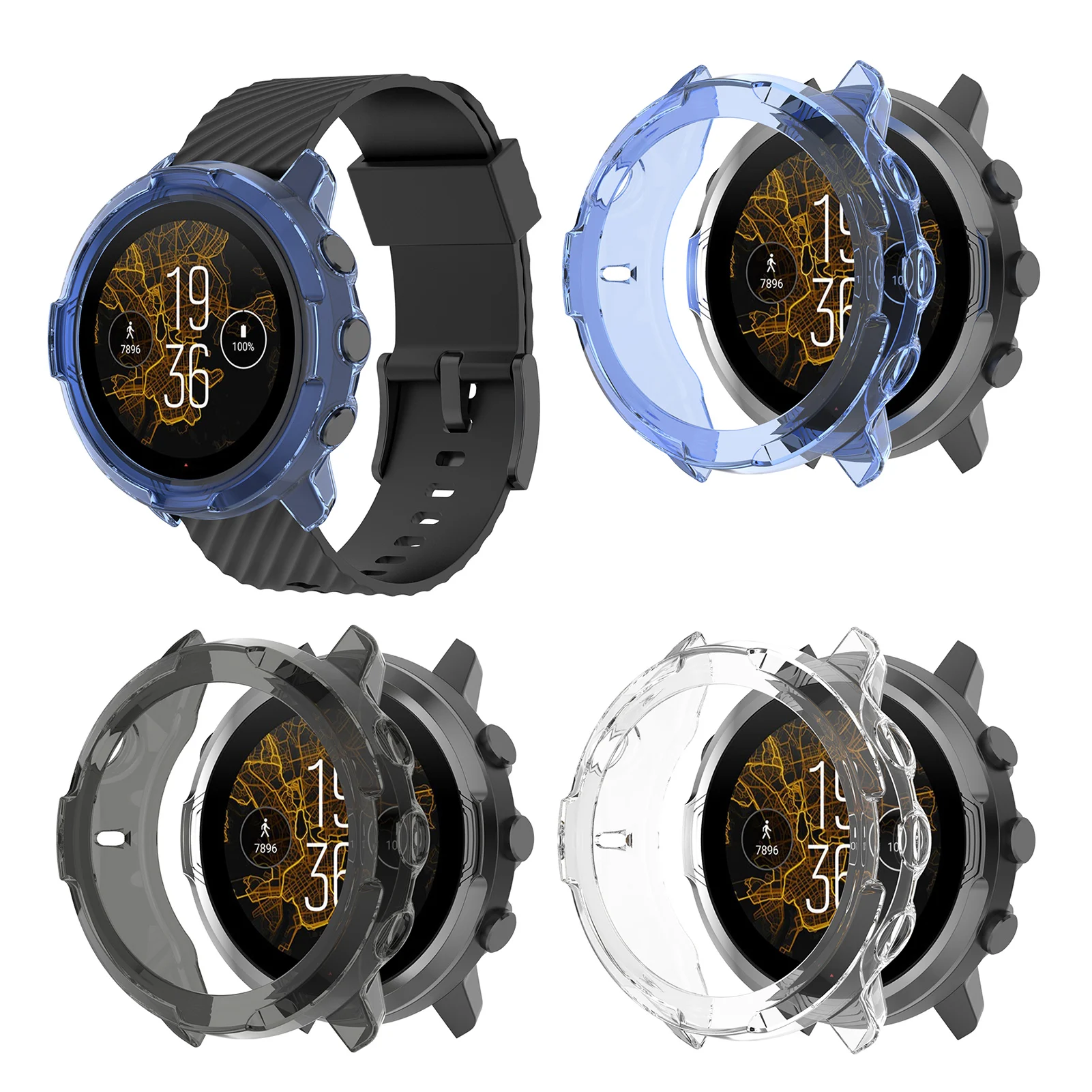 Чехол из ТПУ защитный чехол с защитой от царапин для смарт-часов Suunto7 Suunto 7 |