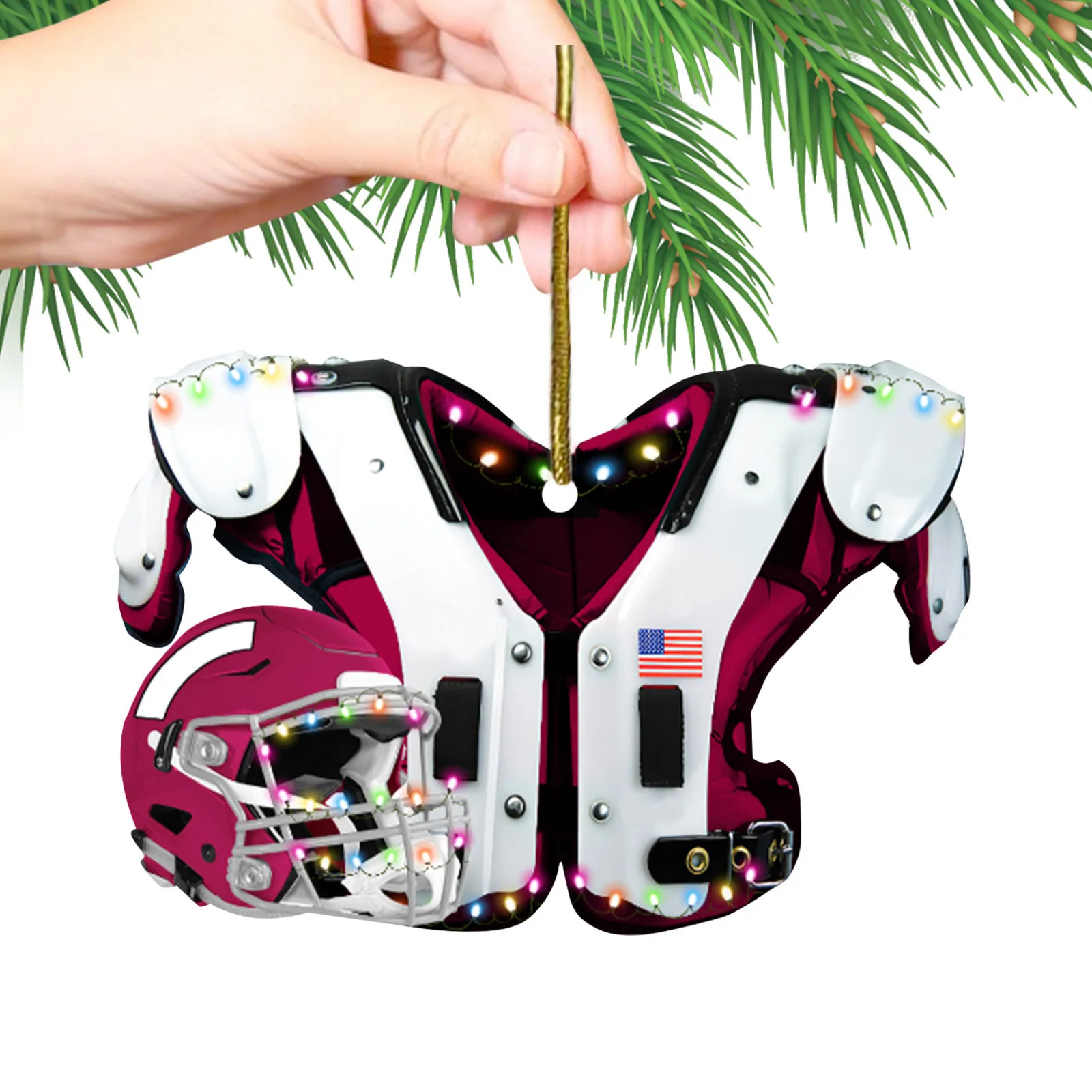 Christmas Ornaments Diy American Football Shoulder Pads And Helmet For Tree Decoration Car Rearview Mirror Pendant |