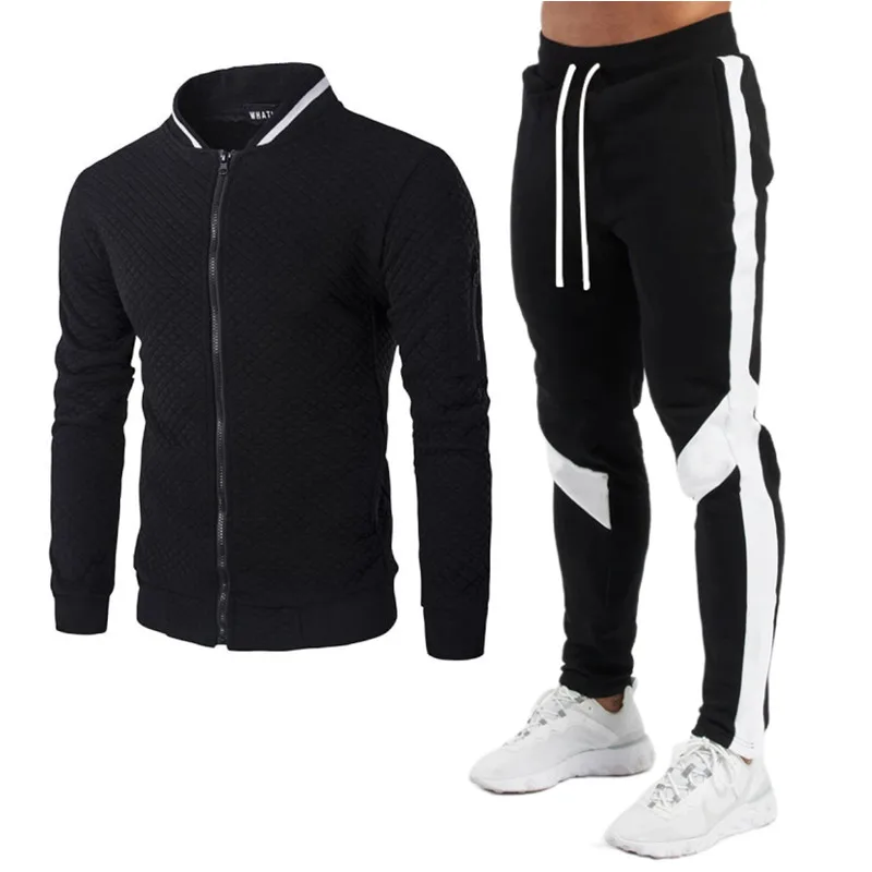 2023 spring and autumn new men's sports printed hoodie suit, fashion men's luxury plush zipper casual designer sportswear 2-piec