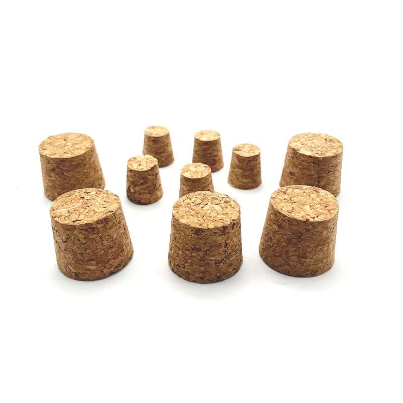 

20pcs Top DIA 18mm to 54mm Wood Cork Lab Test Tube Plug Essential Oil Pudding Small Glass Bottle Stopper Lid Customized