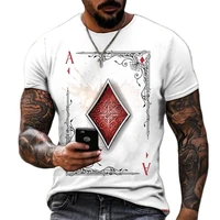 2022 mens poker 3d printing t shirt summer fashion versatile round neck short sleeves