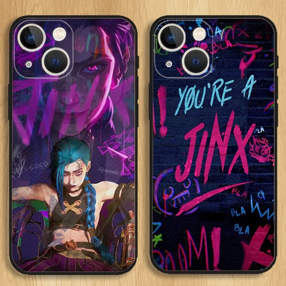 Jinx A-Arcane чехол для телефона iPhone15 14 13 12 11 Pro Max Plus Mini X XS XR 8 7 6 S SE мягкий черный Чехол