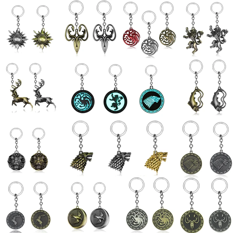 

Movie Keychain The Final Season Stark Wolf Badge Pendants Key Chains A Song Of Ice And Fire Keyring Souvenirs