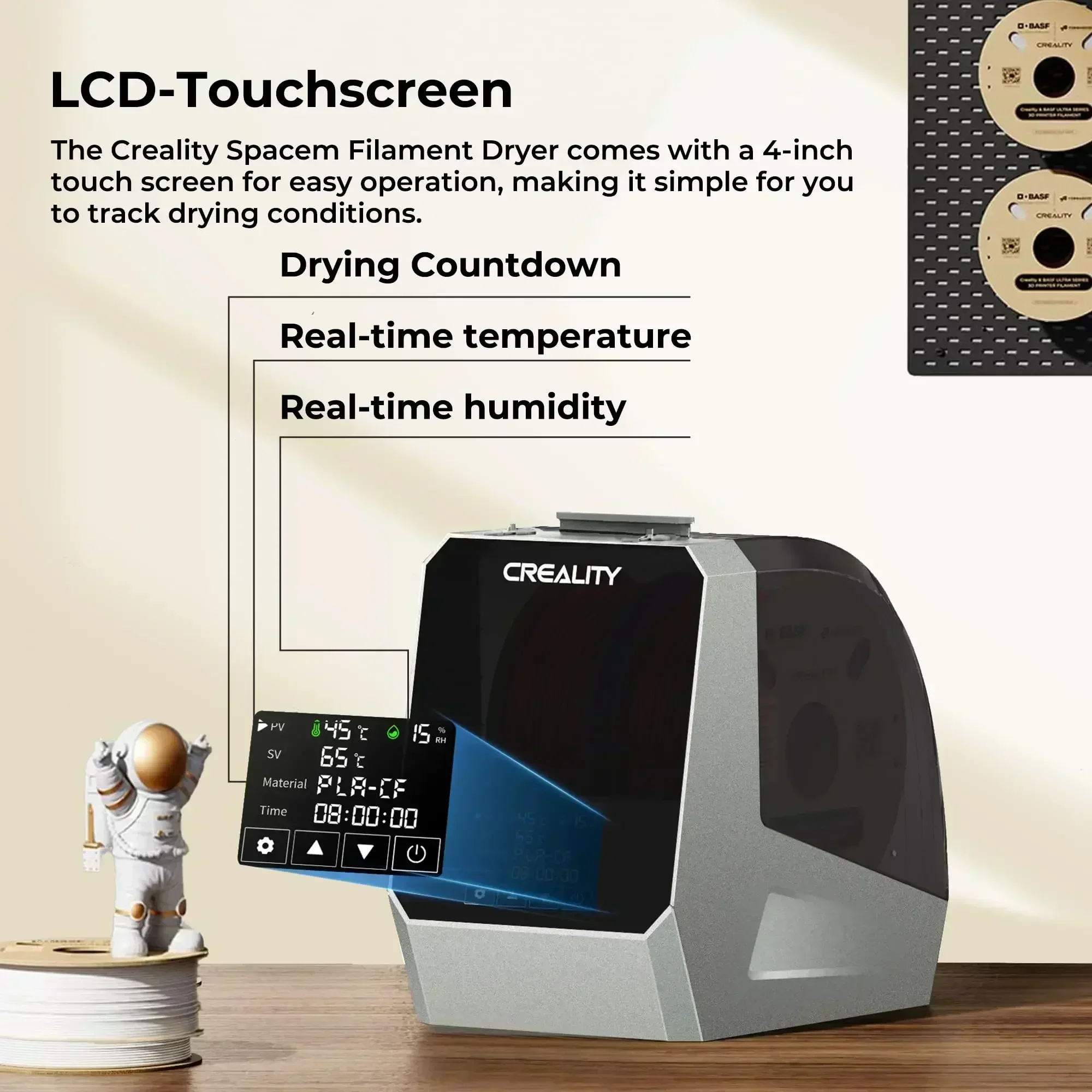 Сушилка для нити Creality Space Pi плюс 2-рулонная коробка дегидратора 360 ° Отопление