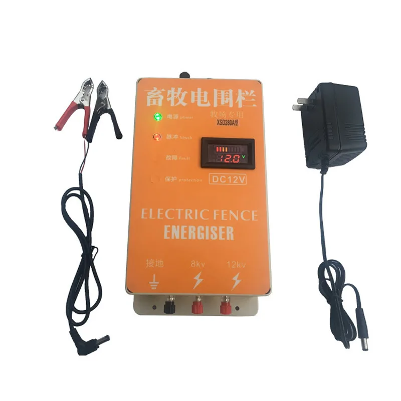 Electric Shepherd Fence Animals Energizer Charger High Voltage Pulse Controller Poultry Farm Electric Fence Insulators Tools