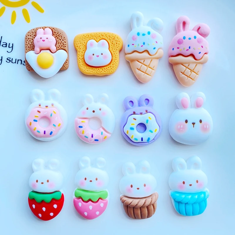 

10 шт. новые милые мини-Мультяшные животные/Искусственные кабошоны из смолы шпильки для волос «сделай сам» украшения для рукоделия аксессуа...