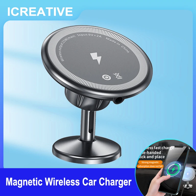 

Magnetic Wireless Car Charger Mount Stand for iPhone 12 13 Series 15W Fast Wireless Charger Car Phone Holder