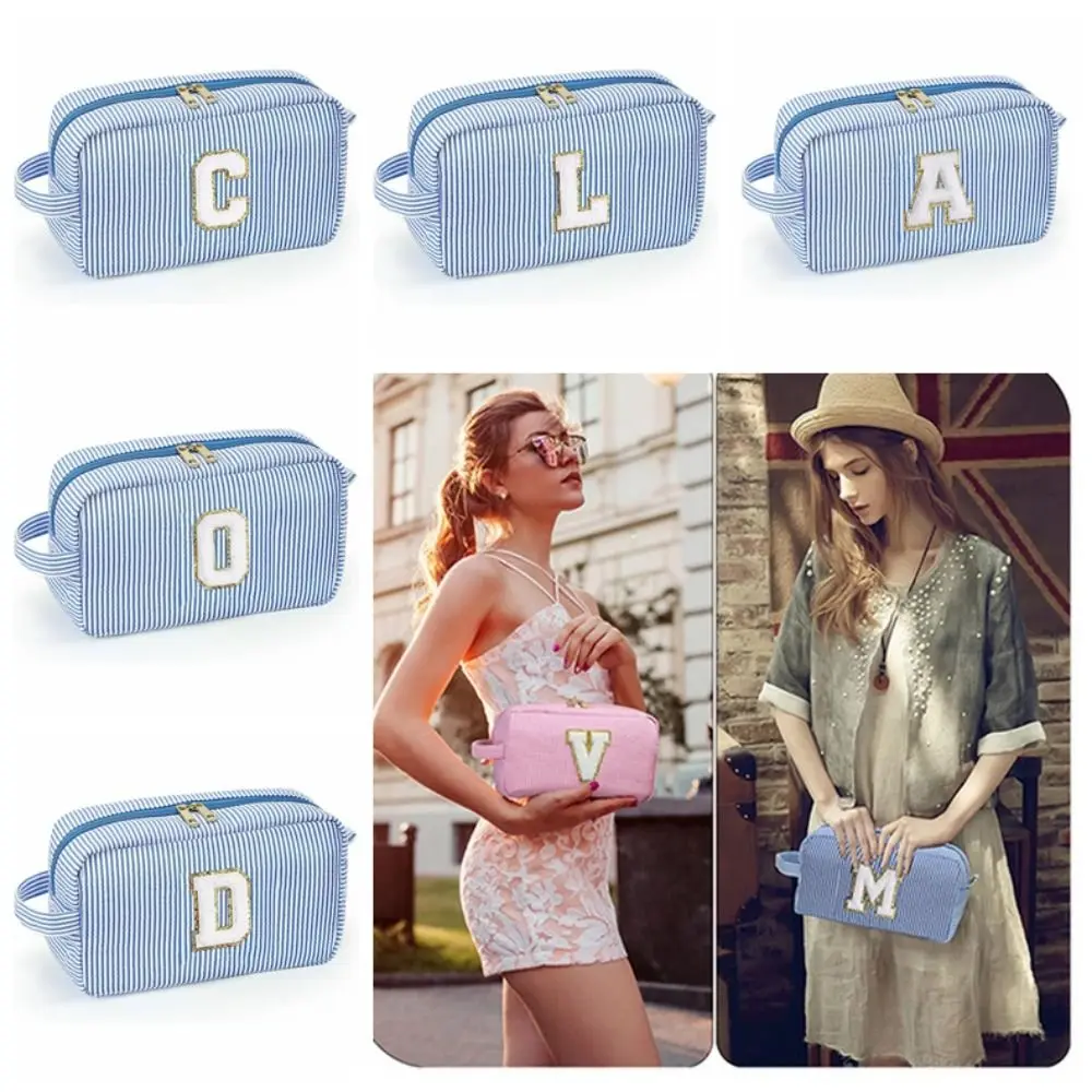 

Double Zipper Design Large Capacity Pencil Case Classified Storage Large Capacity Letter Makeup Bag Portable Sturdy