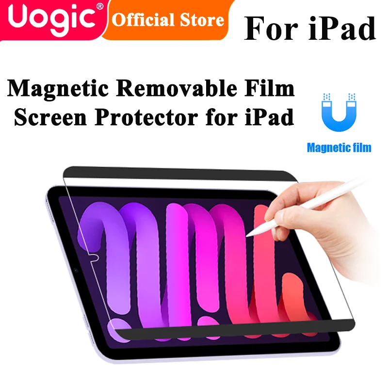 

Uogic Paper Like Detachable Magnetic Screen Protector, Reusable & Removable Film, for iPad Pro/ for iPad Air /for iPad mini