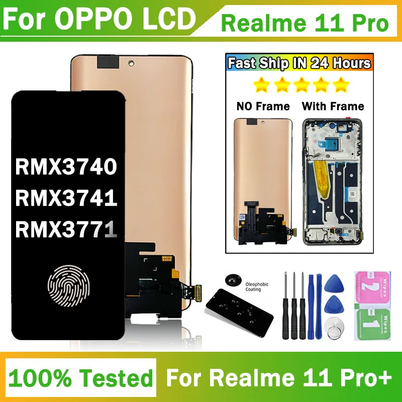 Фото ЖК-дисплей 6,7 дюйма AMOLED для Oppo Realme 11 Pro + Plus RMX3740, RMX3741 №1