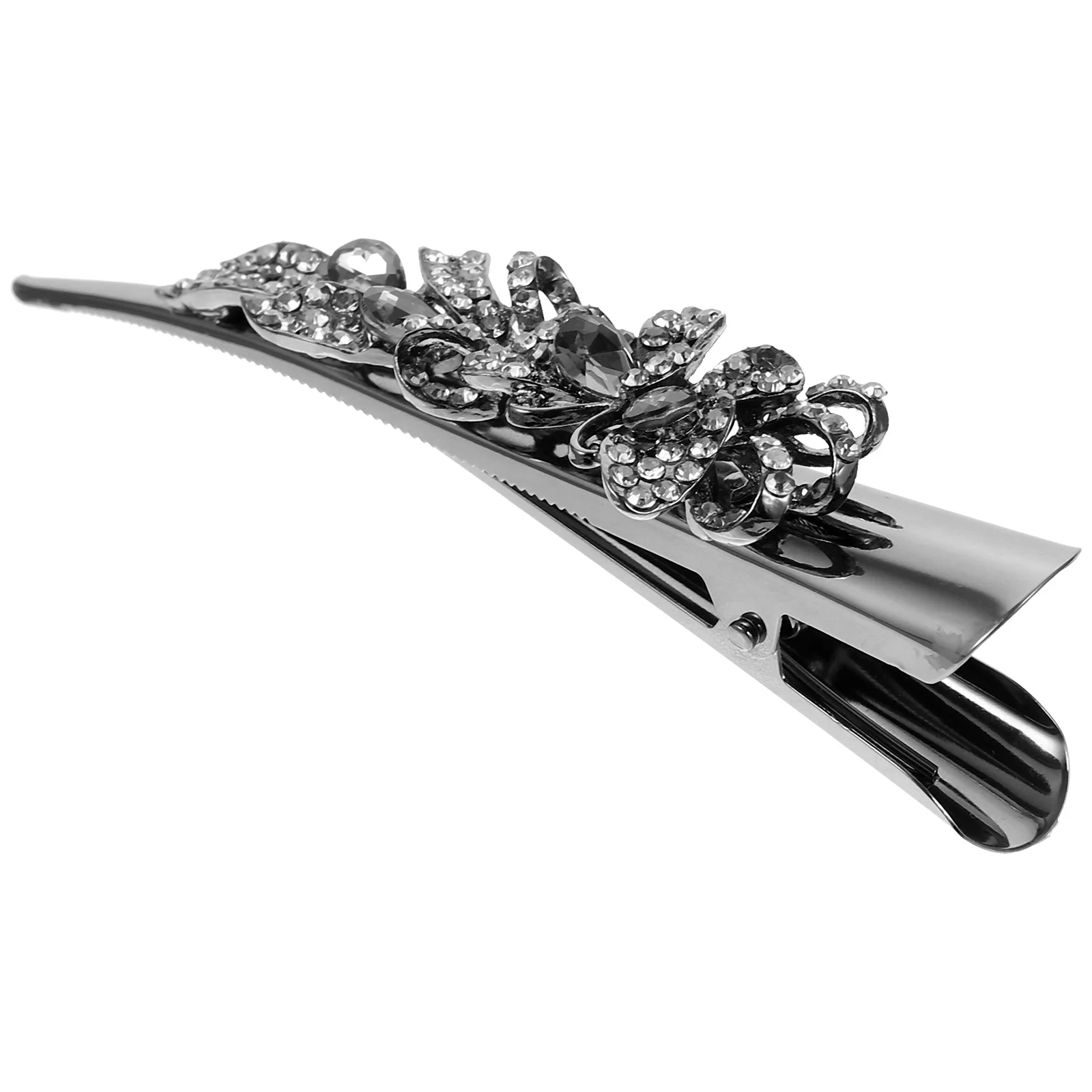 

Rhinestone Hair Clips Barrettes Women Metal Crystal Bling Decorative Women's Fancy Duck Bill
