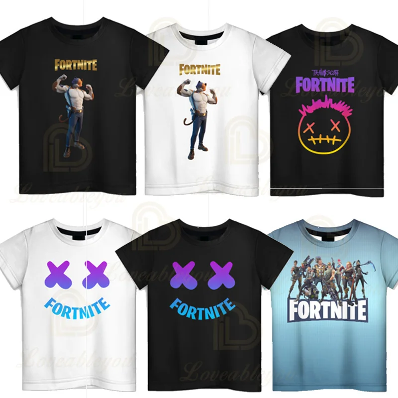 

Fortnite Fashion Harajuku T-shirt Fortress Night Tops 2022 Kids Boys Girls Battle Game Victory Royale 3D Print Summer T Shirts
