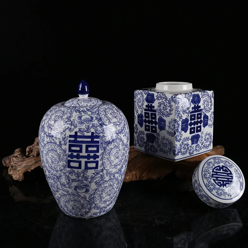 Керамическое хранилище Jingdezhen Shuangxi элегантный свадебный подарок в китайском