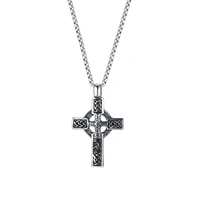 retro niche design cross pendant hip hop street titanium steel necklaces for men