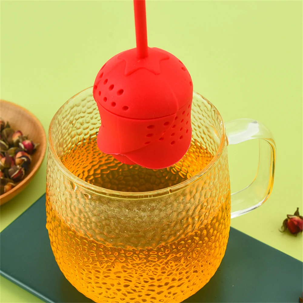 

Silicone Tea Bag Strainer New Creative Rose Shape Design Tea Leaf Strainer Creative Detachable Tea Bag Silicone Tea Filter