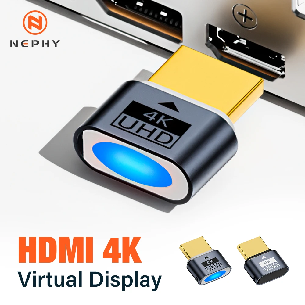 Фото HDMI-совместимая заглушка 4K HDR Виртуальный монитор Эмулятор EDID Беголовий адаптер дисплея Ghost Поддержка до 4k при 60 Гц 1080 при 120 Гц №1