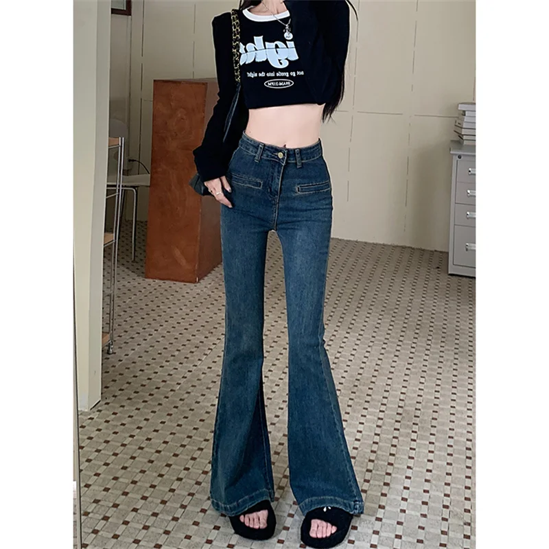 

ILARES Korean Fashion Pant Jeans Women Vintage Clothes Streetwear Y2k Jeans Woman High Waist Female Clothing Women's Pants Flare