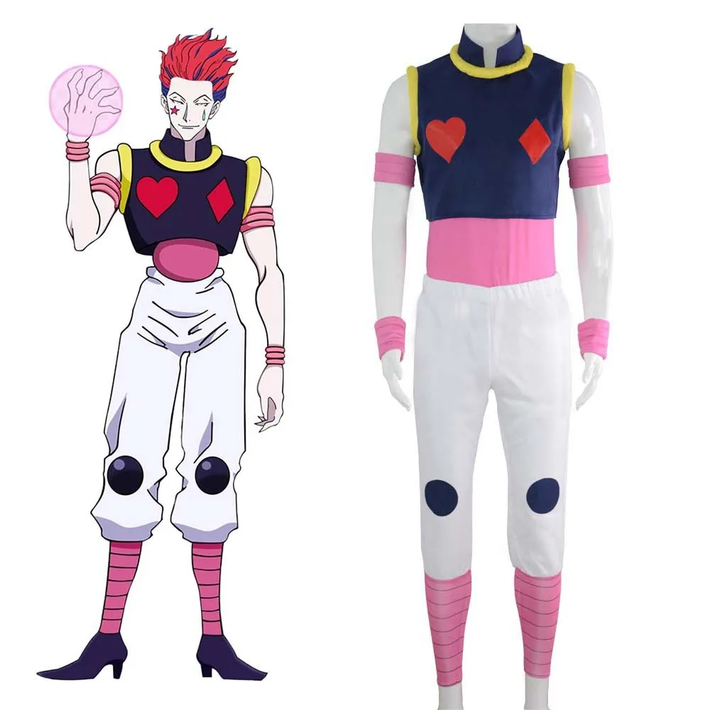 

Anime HUNTER X HUNTER Hisoka Cosplay Costume Full Set Suit Unisex Phantom Troupe Cos Uniform Halloween Cosplay Outfits