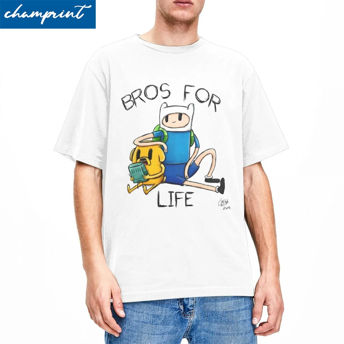Футболки Finn The Human Jake Bros For Life для мужчин и женщин уникальные футболки из чистого