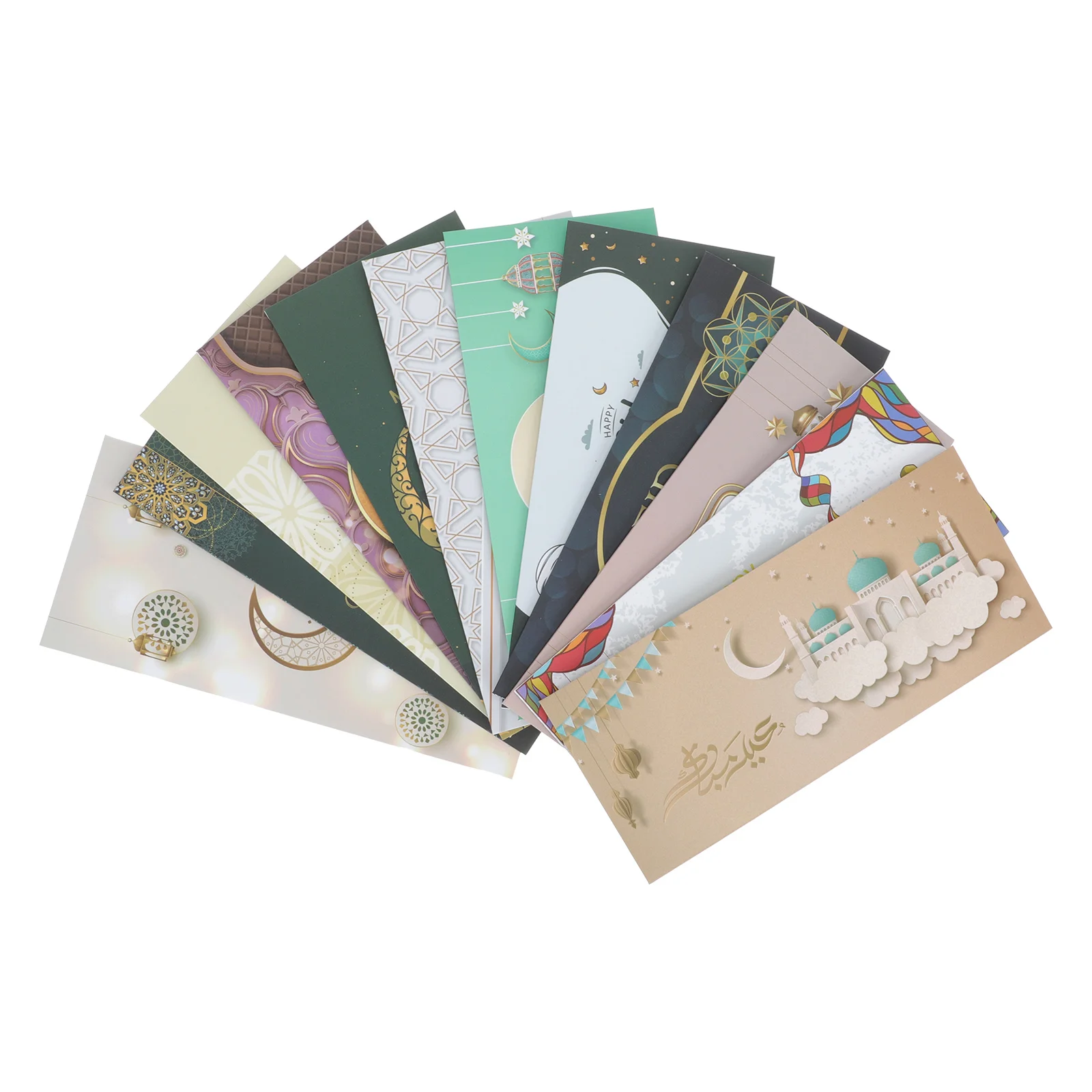

12 Pcs Red Envelopes Eid Festival Photo Gift Ramadan Note Cards Multifunction Mubarak Money Cards Paper Arabic Envelope