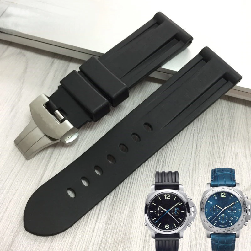 

Ремешок силиконовый для часов Panerai Pam111, резиновый водонепроницаемый браслет для часов для дайвинга, Аксессуары 22 24 мм