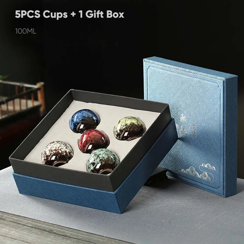 

Drop Shipping 5PCS Ceramic Cups Coffee Ceramic Cup Pottery Cups Pottery Tea Cup Drinking Water Teacup With Gift Box Wholesale