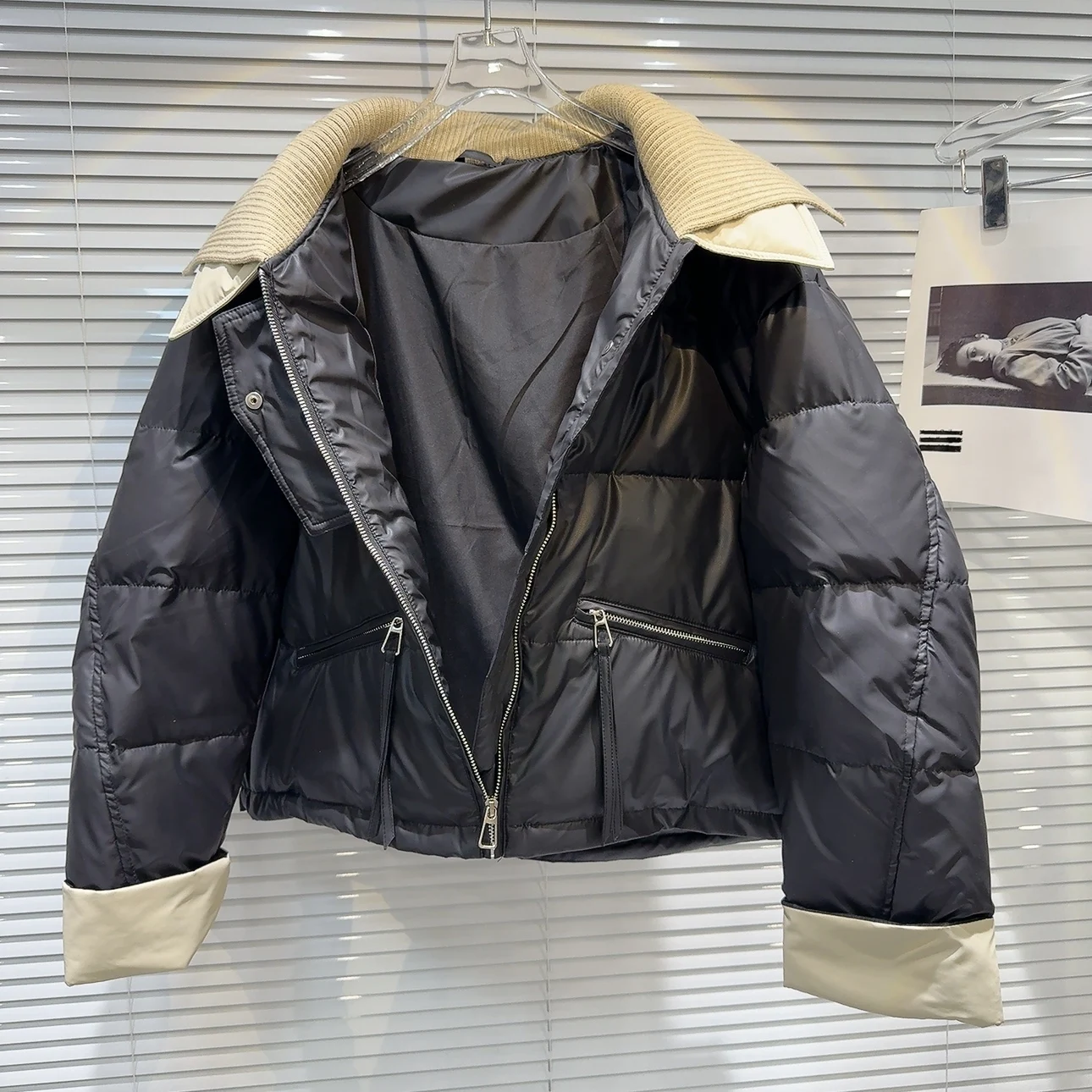 DEAT женские пальто свободные толстые панели с лацканами на молнии повседневные