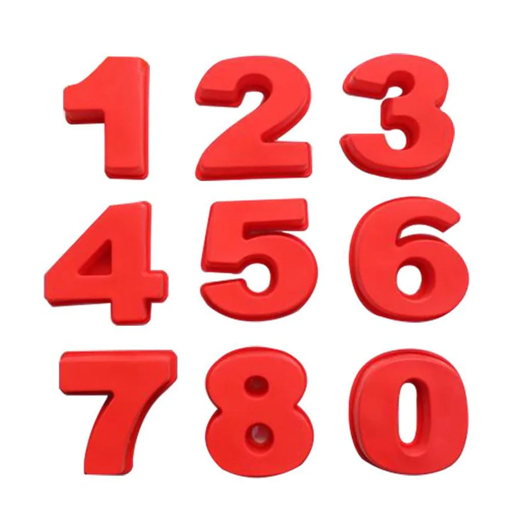 

10 шт., силиконовые формы для выпечки, в виде цифр