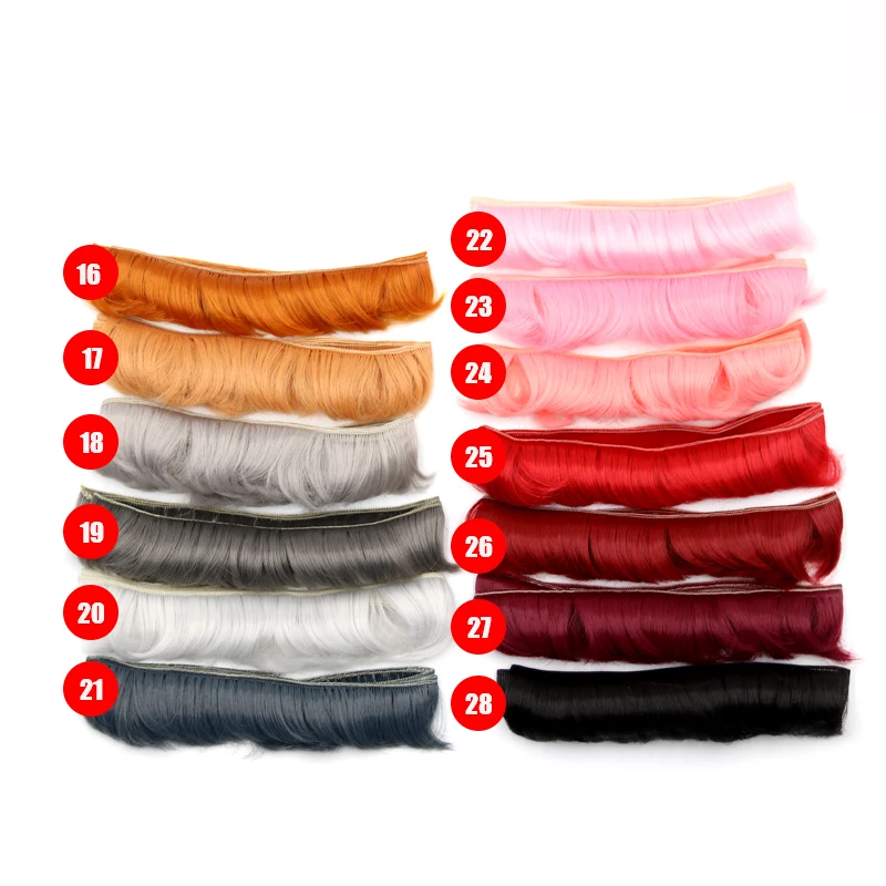 

Bjd wig Accessories 1piece 5*100CM doll hair for 1/3 1/4 BJD doll 12 Color diy wig fringe doll hair Free shipping