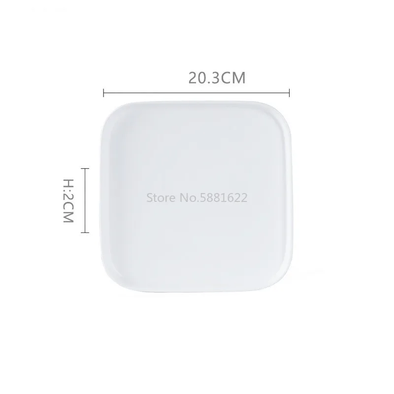 Квадратная неглазурованная керамическая тарелка скандинавский твердый матовый