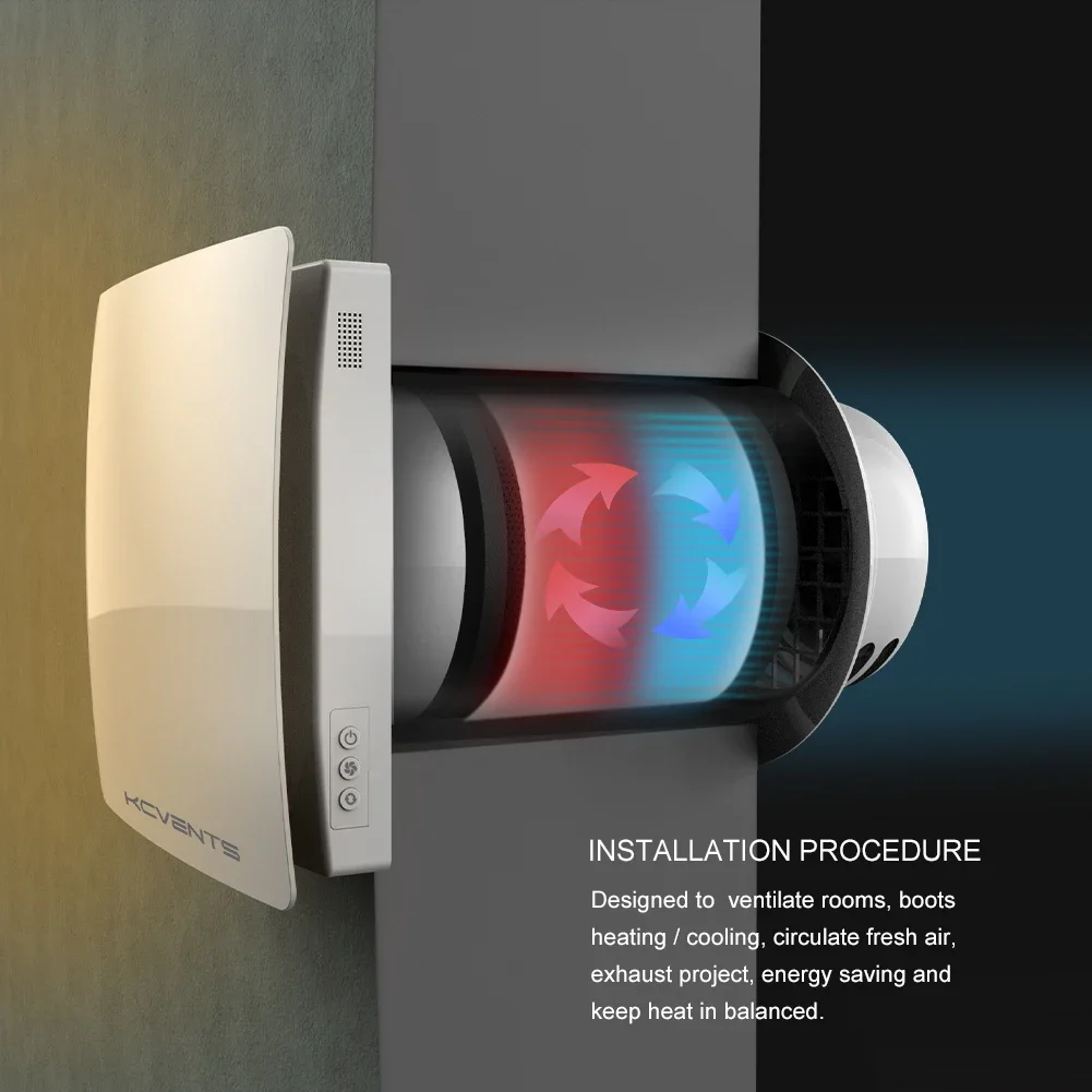 KCvents Воздушный рекуператор Настенный HRV ERV Вентиляция теплого/энергетического